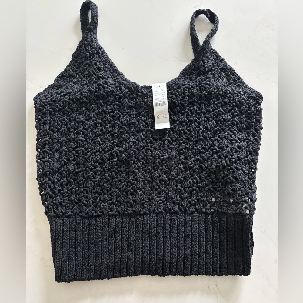 NWT J Crew Cropped Textured Pointelle Tank size L